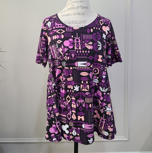 Lularoe Purple and Pink Minni Maus  Print Top Sz.S - Picture 1 of 8